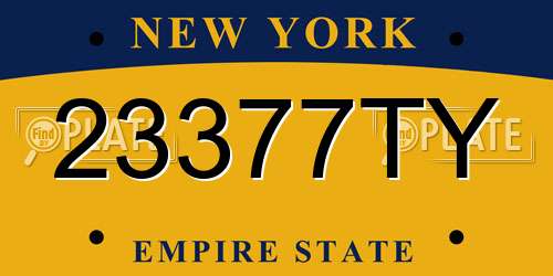 23377TY New York License Plate