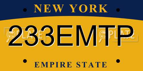 233EMTP New York License Plate