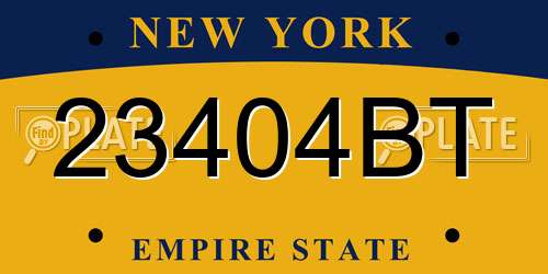 23404BT New York License Plate