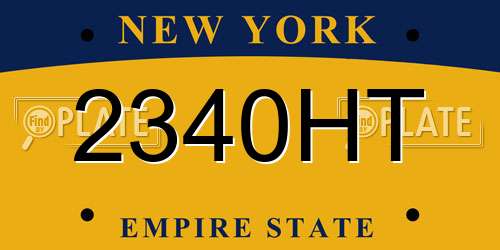 2340HT New York License Plate