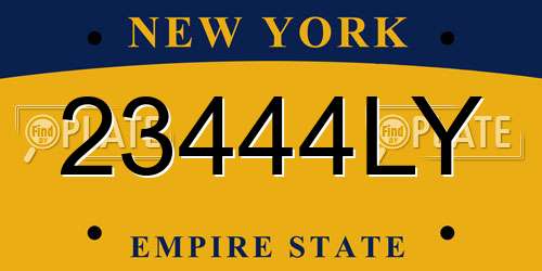 23444LY New York License Plate