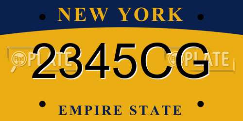 2345CG New York License Plate