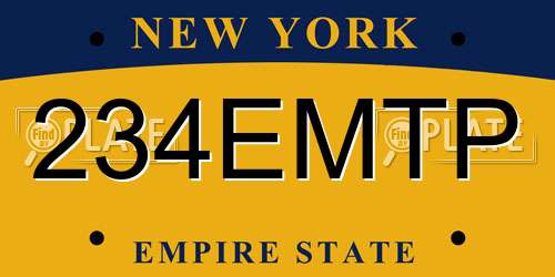 234EMTP New York License Plate