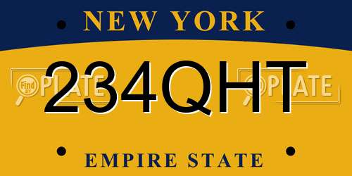 234QHT New York License Plate