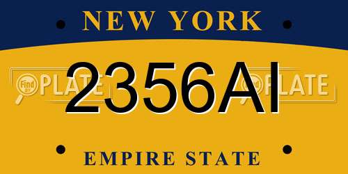 2356AI New York License Plate