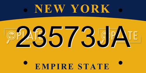 23573JA New York License Plate