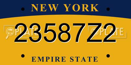 23587Z2 New York License Plate