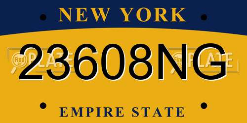 23608NG New York License Plate