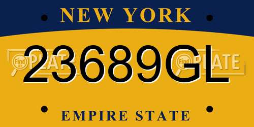 23689GL New York License Plate