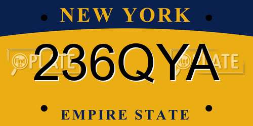 236QYA New York License Plate