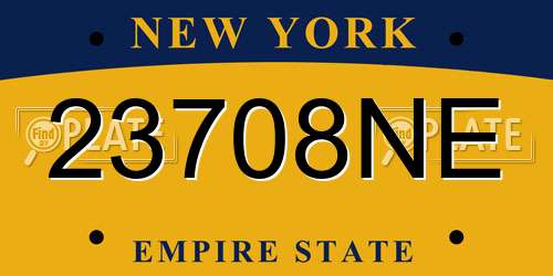 23708NE New York License Plate