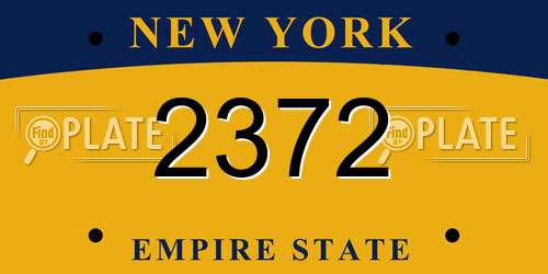 2372 New York License Plate