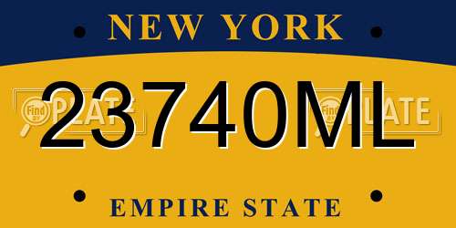 23740ML New York License Plate