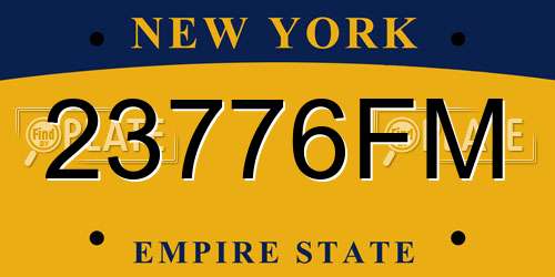 23776FM New York License Plate