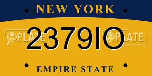 2379IO New York License Plate