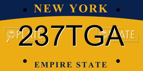 237TGA New York License Plate