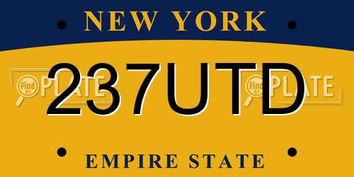 237UTD New York License Plate