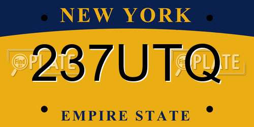 237UTQ New York License Plate