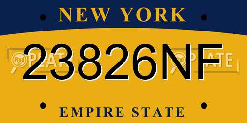 23826NF New York License Plate