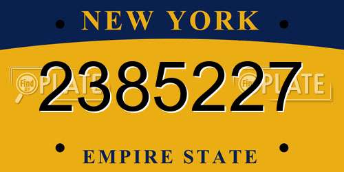 2385227 New York License Plate