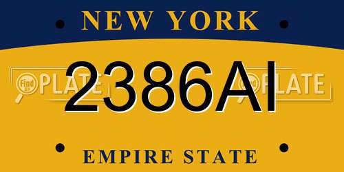 2386AI New York License Plate