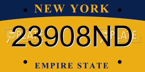 23908ND New York License Plate
