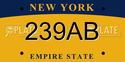 239AB New York License Plate