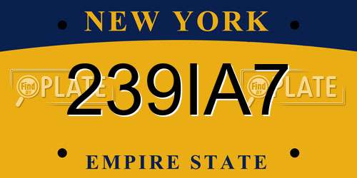 239IA7 New York License Plate