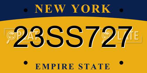 23SS727 New York License Plate