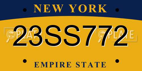 23SS772 New York License Plate
