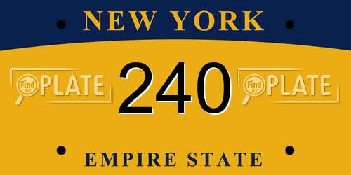 240 New York License Plate