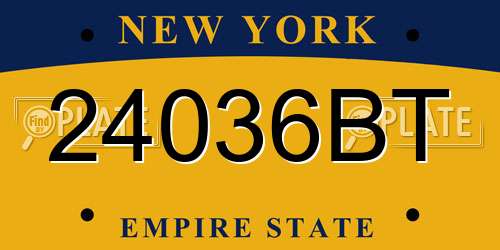 24036BT New York License Plate