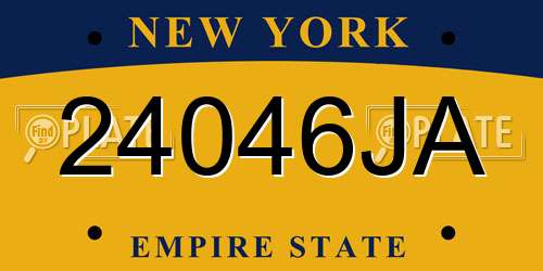 24046JA New York License Plate