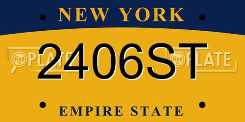 2406ST New York License Plate