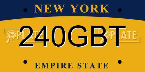 240GBT New York License Plate