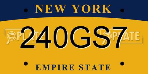 240GS7 New York License Plate