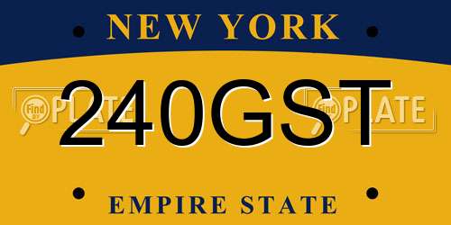 240GST New York License Plate