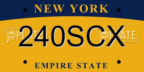 240SCX New York License Plate