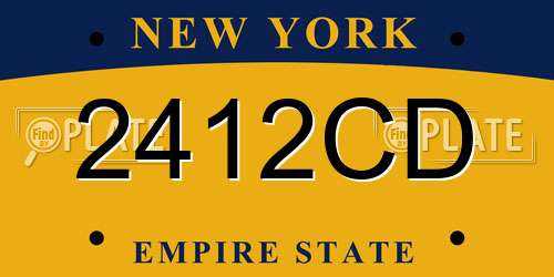 2412CD New York License Plate