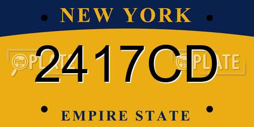 2417CD New York License Plate
