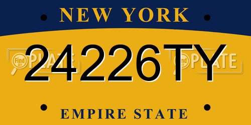 24226TY New York License Plate