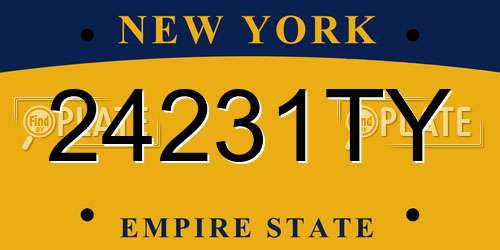 24231TY New York License Plate