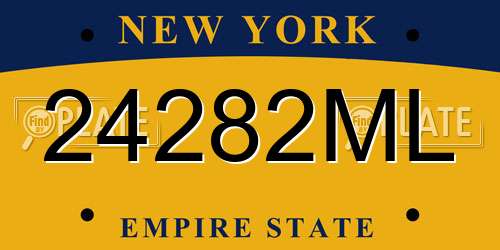 24282ML New York License Plate