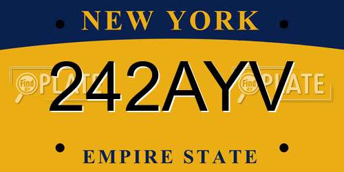242AYV New York License Plate