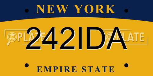 242IDA New York License Plate