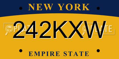 242KXW New York License Plate