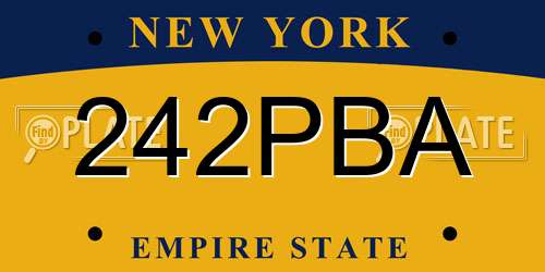 242PBA New York License Plate