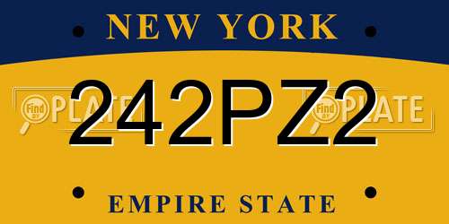 242PZ2 New York License Plate
