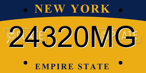 24320MG New York License Plate