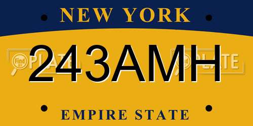 243AMH New York License Plate